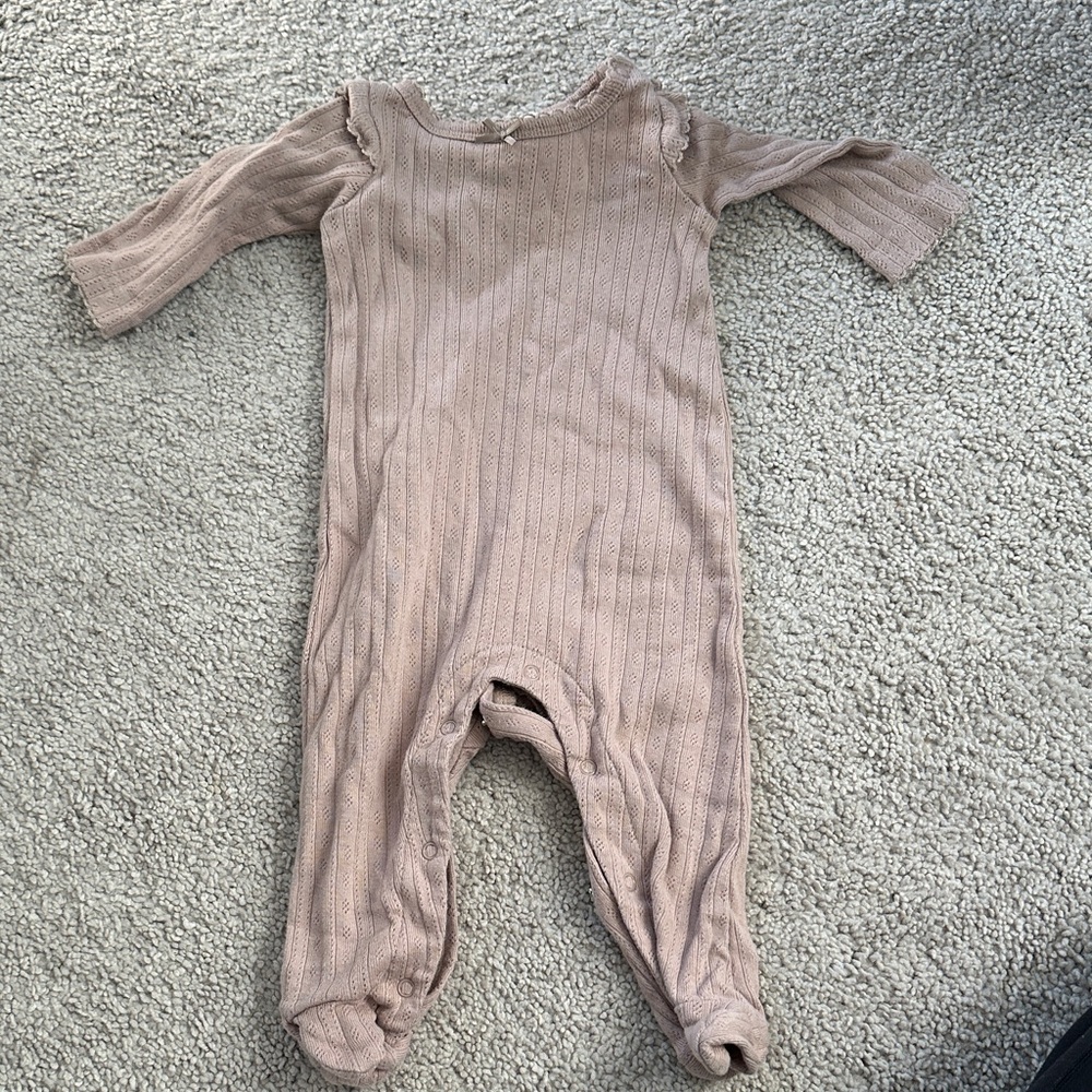 Mauve Soft Beige Kids Footie by kendi